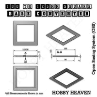 Square to Square Bases Size Converters 3d Print Full Range