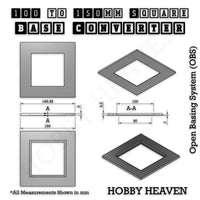 Square to Square Bases Size Converters 3d Print Full Range