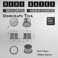 Hero Bases Display Extenders | Round and Ovals | Convert Gaming Bases to Display Bases & Plinths