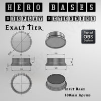 Hero Bases Display Extenders | Round and Ovals | Convert Gaming Bases to Display Bases & Plinths