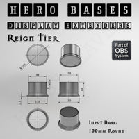 Hero Bases Display Extenders | Round and Ovals | Convert Gaming Bases to Display Bases & Plinths