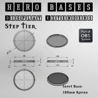 Hero Bases Display Extenders | Round and Ovals | Convert Gaming Bases to Display Bases & Plinths