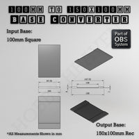 Square to Rectangle Bases Size Converters 3d Print Full Range