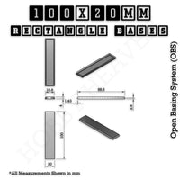 Rectangle Bases Range Sizes - 75x30mm to 125x40mm Medium Sizes 3d Print Full Range Tabletop Games