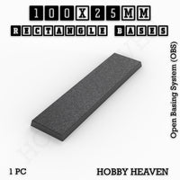 Rectangle Bases Range Sizes - 75x30mm to 125x40mm Medium Sizes 3d Print Full Range Tabletop Games