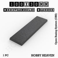 Rectangle Bases Range Sizes - 75x30mm to 125x40mm Medium Sizes 3d Print Full Range Tabletop Games
