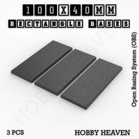 Rectangle Bases Range Sizes - 75x30mm to 125x40mm Medium Sizes 3d Print Full Range Tabletop Games