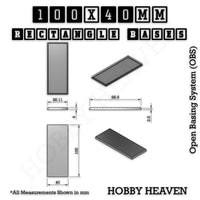 Rectangle Bases Range Sizes - 75x30mm to 125x40mm Medium Sizes 3d Print Full Range Tabletop Games