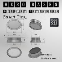 Hero Bases Display Extenders | Round and Ovals | Convert Gaming Bases to Display Bases & Plinths