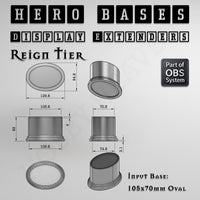 Hero Bases Display Extenders | Round and Ovals | Convert Gaming Bases to Display Bases & Plinths