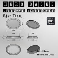 Hero Bases Display Extenders | Round and Ovals | Convert Gaming Bases to Display Bases & Plinths