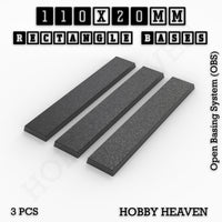 Rectangle Bases Range Sizes - 75x30mm to 125x40mm Medium Sizes 3d Print Full Range Tabletop Games