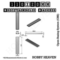 Rectangle Bases Range Sizes - 75x30mm to 125x40mm Medium Sizes 3d Print Full Range Tabletop Games
