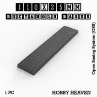 Rectangle Bases Range Sizes - 75x30mm to 125x40mm Medium Sizes 3d Print Full Range Tabletop Games