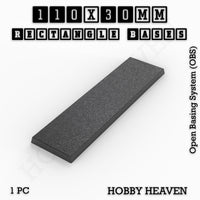 Rectangle Bases Range Sizes - 75x30mm to 125x40mm Medium Sizes 3d Print Full Range Tabletop Games