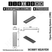 Rectangle Bases Range Sizes - 75x30mm to 125x40mm Medium Sizes 3d Print Full Range Tabletop Games