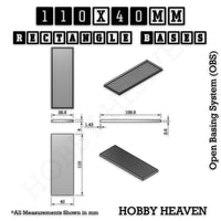 Rectangle Bases Range Sizes - 75x30mm to 125x40mm Medium Sizes 3d Print Full Range Tabletop Games