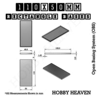 Rectangle Bases Range Sizes - 75x30mm to 125x40mm Medium Sizes 3d Print Full Range Tabletop Games