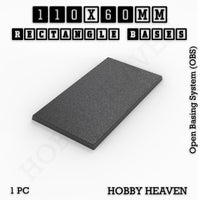 Rectangle Bases Range Sizes - 75x30mm to 125x40mm Medium Sizes 3d Print Full Range Tabletop Games