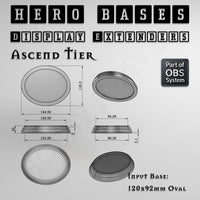 Hero Bases Display Extenders | Round and Ovals | Convert Gaming Bases to Display Bases & Plinths