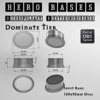 Hero Bases Display Extenders | Round and Ovals | Convert Gaming Bases to Display Bases & Plinths