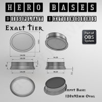 Hero Bases Display Extenders | Round and Ovals | Convert Gaming Bases to Display Bases & Plinths
