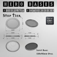 Hero Bases Display Extenders | Round and Ovals | Convert Gaming Bases to Display Bases & Plinths