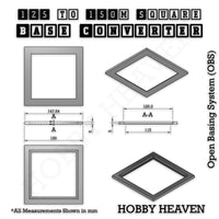 Square to Square Bases Size Converters 3d Print Full Range