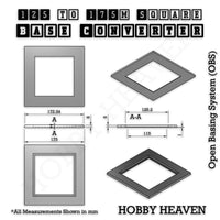 Square to Square Bases Size Converters 3d Print Full Range