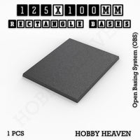 Rectangle Bases Range Sizes - 125x50mm to 200x175mm Large Sizes 3d Print Full Range Tabletop Games