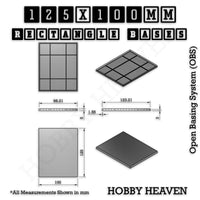 Rectangle Bases Range Sizes - 125x50mm to 200x175mm Large Sizes 3d Print Full Range Tabletop Games