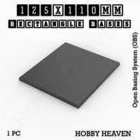 Rectangle Bases Range Sizes - 125x50mm to 200x175mm Large Sizes 3d Print Full Range Tabletop Games