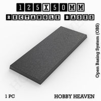 Rectangle Bases Range Sizes - 125x50mm to 200x175mm Large Sizes 3d Print Full Range Tabletop Games