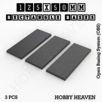 Rectangle Bases Range Sizes - 125x50mm to 200x175mm Large Sizes 3d Print Full Range Tabletop Games