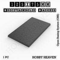 Rectangle Bases Range Sizes - 125x50mm to 200x175mm Large Sizes 3d Print Full Range Tabletop Games