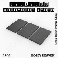 Rectangle Bases Range Sizes - 125x50mm to 200x175mm Large Sizes 3d Print Full Range Tabletop Games