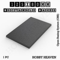 Rectangle Bases Range Sizes - 125x50mm to 200x175mm Large Sizes 3d Print Full Range Tabletop Games