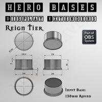 Hero Bases Display Extenders | Round and Ovals | Convert Gaming Bases to Display Bases & Plinths