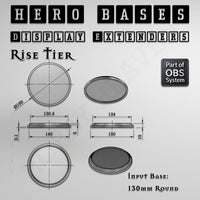 Hero Bases Display Extenders | Round and Ovals | Convert Gaming Bases to Display Bases & Plinths