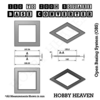 Square to Square Bases Size Converters 3d Print Full Range