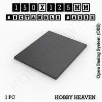 Rectangle Bases Range Sizes - 125x50mm to 200x175mm Large Sizes 3d Print Full Range Tabletop Games