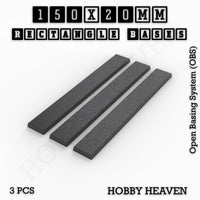 Rectangle Bases Range Sizes - 125x50mm to 200x175mm Large Sizes 3d Print Full Range Tabletop Games
