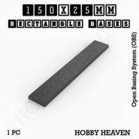 Rectangle Bases Range Sizes - 125x50mm to 200x175mm Large Sizes 3d Print Full Range Tabletop Games