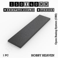 Rectangle Bases Range Sizes - 125x50mm to 200x175mm Large Sizes 3d Print Full Range Tabletop Games
