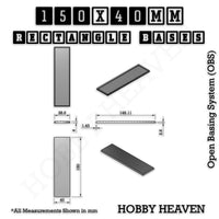 Rectangle Bases Range Sizes - 125x50mm to 200x175mm Large Sizes 3d Print Full Range Tabletop Games