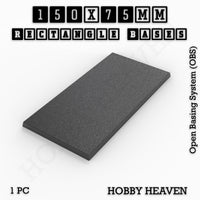Rectangle Bases Range Sizes - 125x50mm to 200x175mm Large Sizes 3d Print Full Range Tabletop Games