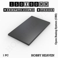 Rectangle Bases Range Sizes - 125x50mm to 200x175mm Large Sizes 3d Print Full Range Tabletop Games