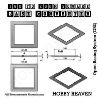 Square to Square Bases Size Converters 3d Print Full Range
