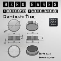 Hero Bases Display Extenders | Round and Ovals | Convert Gaming Bases to Display Bases & Plinths