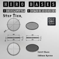 Hero Bases Display Extenders | Round and Ovals | Convert Gaming Bases to Display Bases & Plinths